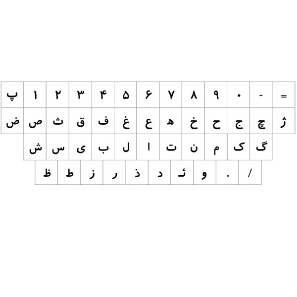 برچسب شفاف حروف و علایم استاندارد فارسی – بسته 5 عددی