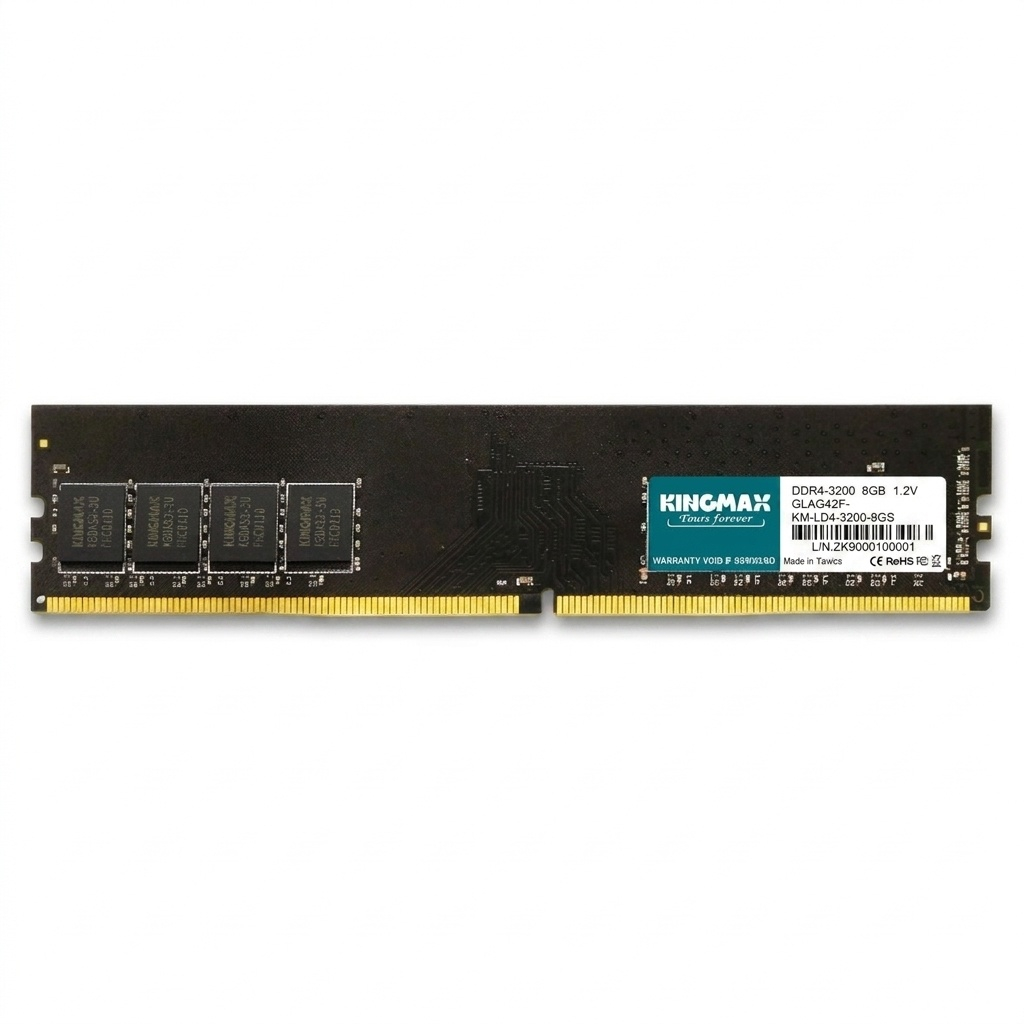 رم دسکتاپ 8 گیگابایت DDR4 کینگ مکس مدل GLOG42F-18KIK5-GJN با فرکانس 3200 مگاهرتز، تایمینگ CL22 و ماژول U-DIMM