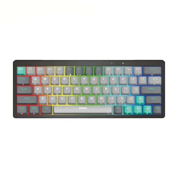 کیبورد بی سیم گیمینگ فنتک مدل Atom Pro 63 MK912 Blue Switch
